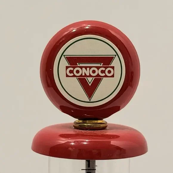 Vintage VISIBLE GAS PUMP Miniature Replica CONOCO RED 7.5” Tall USA - Picture 2 of 5